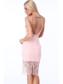 Rochie cu decupaj pe spate, roz deschis ZZ289 - Magazin online - Boutique